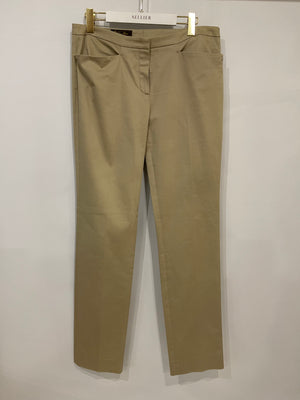 Loro Piana Beige Straight Leg Trousers with Zip Details Size IT 46 (UK 14) RRP £1,250