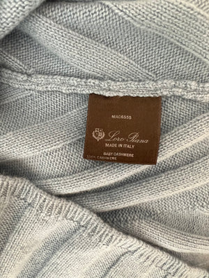 Loro Piana Blue Cashmere V Neck Knitted Jumper Size IT 38 (UK 6)