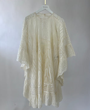 Valentino White Macrame Lace Poncho Dress Size IT 38 (UK 6)