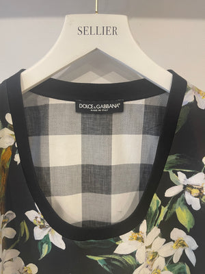 Dolce Gabbana Black and White Print Floral Top Size IT 36 (UK 4)