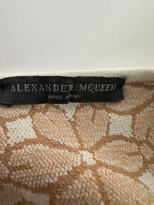 Alexander McQueen Beige Skater Floral Sleeveless Dress Size XS (UK 6)