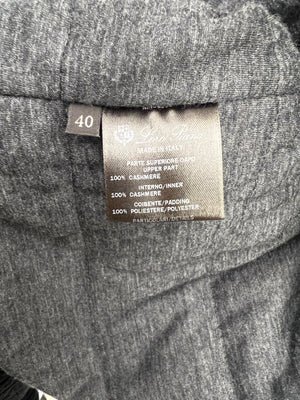 Loro Piana Black and Grey Cashmere Hooded Zip Jacket Size IT 40 (UK 8)