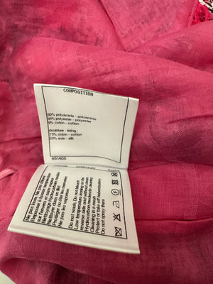 Chanel 22M Coco Beach Hot Pink & Black Ultra Mini Skirt with White CC Logo Detail Size FR 34 (UK 6)