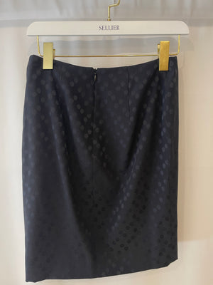 Valentino Black Silk Polka Dot Mini Skirt Size UK 8