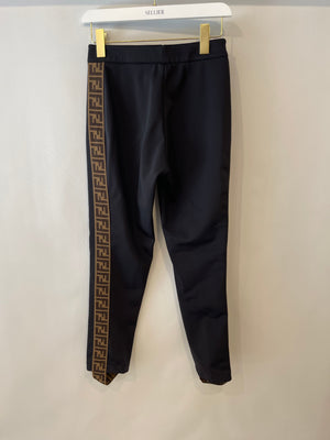 Fendi Black Ski Trousers with Brown FF Logo Detail Size IT 38 (UK 6) RRP £1,000