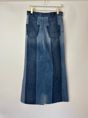 Christian Dior Blue Panelled Stitched Straight Leg Jeans Size FR 40 (UK 12)