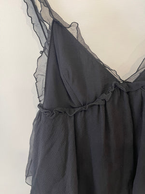 Tom Ford Black Silk Layered Sleeveless Mini Dress Size IT 38 (UK 6)