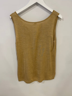Hermès Camel Silk Tank Top Size FR 42 (UK 14)
