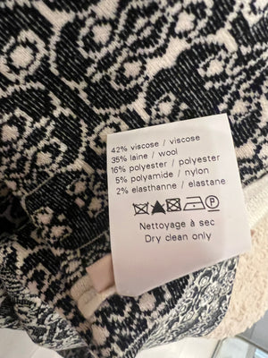 Alaia White and Black Printed Short-Sleeved Mini Dress Size FR 40 (UK 12)