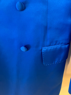 Gucci Electric Blue Silk Double Breasted Blazer Jacket Size IT 38 (UK 6)