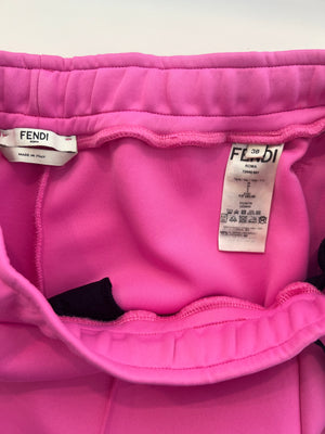 Fendi Pink Jacket and Sweatpants Sports Set with Embroidered Logo Detail Size IT 38/40 (UK 6/8)