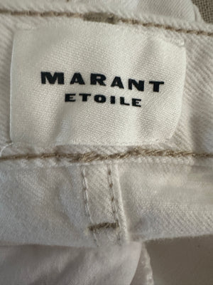 Isabel Marant Etoile Eneidao White Cotton Shorts with Fringes FR 40 (UK 12)