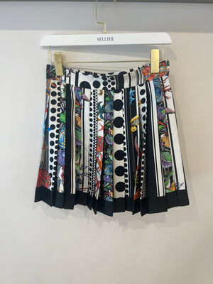 Versace Multicolour Medusa Silk Pleated Mini Skirt Size IT 40 (UK 8)RRP £1000