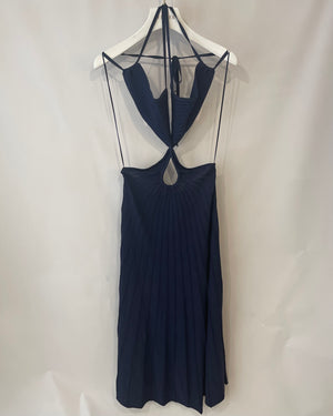 Cult Gaia Navy Ottilia Cutout Ribbed-Knit Midi Dress Size XS (UK 6) RRP £385