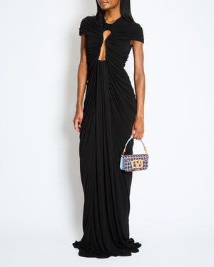 Schiaparelli Black Long Keyhole Dress With Zip Detail Size FR 38 (UK 10)