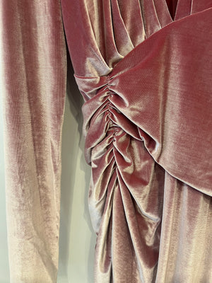 Alexandre Vauthier Pink Velour Asymmetric Mini Dress Size FR 42 (UK 14)