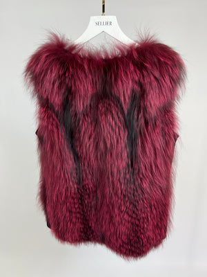 Yves Salomon Burgundy Fox Fur Gilet Size FR 34 (UK 6)