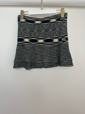 Missoni Black and Green Knitted Mini Skirt with Peplum IT 40 (UK 8)