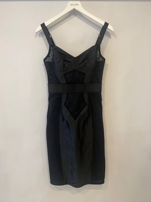 Dolce & Gabbana Black Lace Sleeveless Dress with Rose Embroidery Details Size IT 40 (UK 8)