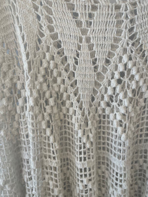 Alix Pinho White Crochet Top and Maxi Skirt Set Size UK 8