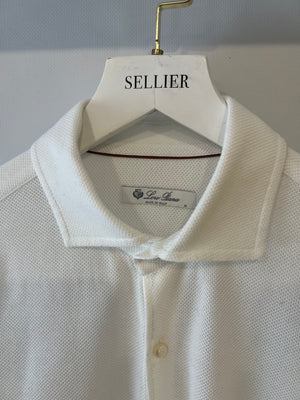 Loro Piana White Cotton Button Down Shirt Size M (UK 10)