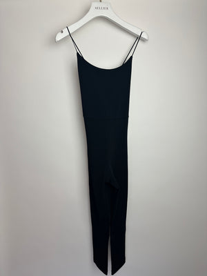 Valentino Black Spandex Spaghetti Strap Full Leg Bodysuit Size XS (UK 4)