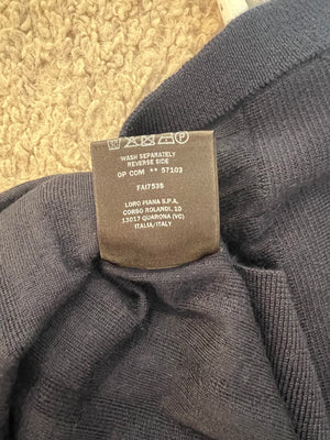 Loro Piana Navy Cashmere Ribbed Sleeveless Top Size IT 40 (UK 8)