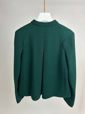 Chanel Dark Green Tweed Jacket with Chain Detail FR 34 (UK 6)