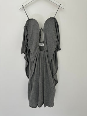 Victoria Beckham Grey Cotton Mini Jersey Dress with Sweetheart Neckline Size FR 34 (UK 6)