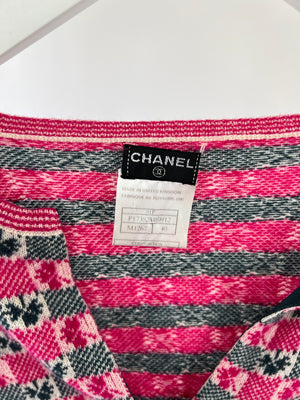 Chanel Intarsia Knit Cashmere Cardigan and Top Set Size FR 40 (UK 12)