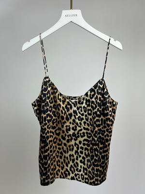 Ganni Leopard Silk Cami and Trousers Set FR 38 (UK 10)
