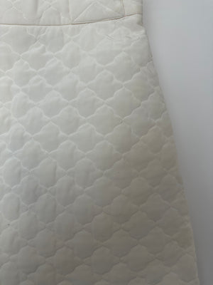 Fendi White Quilted Midi Skirt Size IT 36 (UK 4)