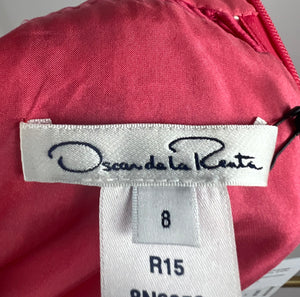 Oscar De La Renta Pink, White, Yellow Tweed Dress US 8 (UK 12)