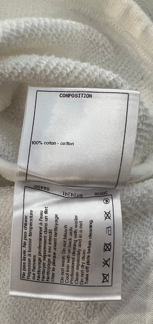 Chanel Fall 2020 White Cropped Sweater Top with Black and Gold Tweed Flower Detail with Gold CC Logo Size M (UK 10)