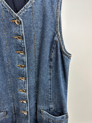Chloé Blue Denim Sleeveless Maxi Dress with Button Detail Size IT 42 (UK 10) RRP £1,505