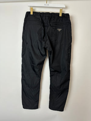 Prada Men's Black Re-Nylon Logo Trousers Size IT 50 (UK 40)