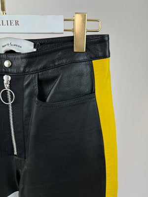 Marques' Almeida Multi-Colour Panelled Biker Pants with Zip Detail FR 36 (UK 8)