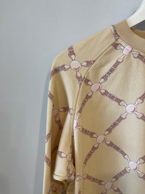 Hermès Beige and Pink 'Grand Tralala' Two-Piece Jumper and Jogger Set Size FR 40 (UK 12)