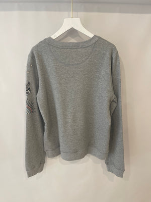 Valentino Grey Loveblade Sweater with Sequin Embellishments Size M (UK 10) RRP £1,025