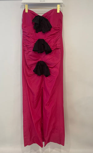 Carmen March Fucsia with Bows Sleeveless Dress Size 40 (UK12)