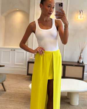 Christian Dior Lime Green Open Maxi Skirt with Pockets FR 34 (UK 6)