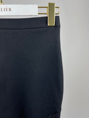 Ermanno Scervino Black Skirt With Lace Hem Detail Size 40 (UK 8)
