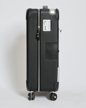 *HOT* Hermès Rolling Mobility Suitcase in Black with Black Clemence Leather Trim and Aluminium Hardware
