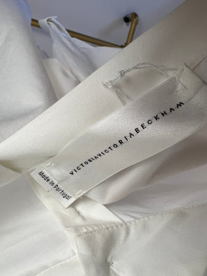 Victoria Beckham White Cotton Longline Shirt Size UK 4