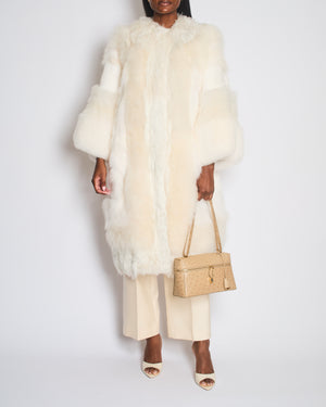 Dolce and Gabbana White Layered Fur Coat Size IT 44 (UK 12)