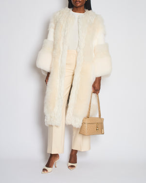 Dolce and Gabbana White Layered Fur Coat Size IT 44 (UK 12)