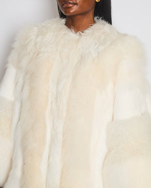 Dolce and Gabbana White Layered Fur Coat Size IT 44 (UK 12)