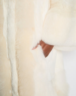 Dolce and Gabbana White Layered Fur Coat Size IT 44 (UK 12)