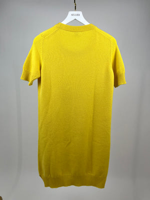 Hermès Canary Yellow Short Sleeve Jumper Dress with H Logo Detail FR 40 (UK 12)