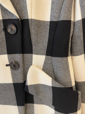Christian Dior Black and White Checkered Double-Breasted Wool Jacket Size FR 42 (UK 14)